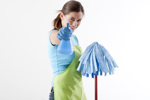 Cleaning team arriving for a scheduled home service