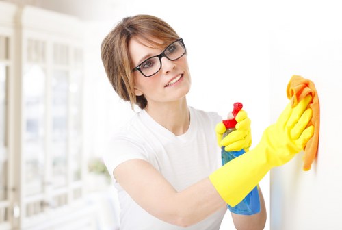 Professional cleaning of a modern apartment block lobby in Shepherds Bush
