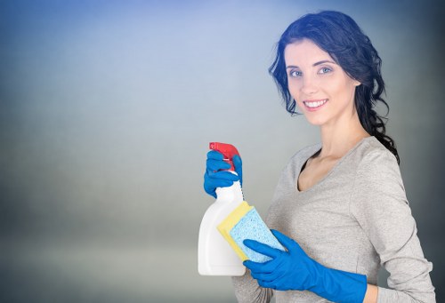 Local upholstery cleaner treating fabric chairs in West London